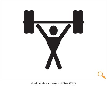 man, dumbbell, icon, vector illustration eps10