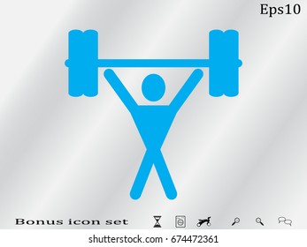 man, dumbbell, icon, vector illustration eps10