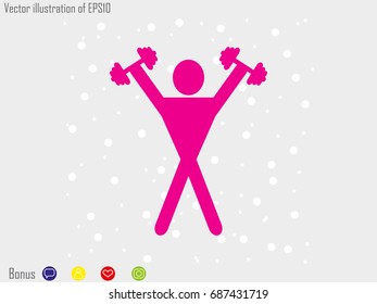 man, dumbbell, icon, vector illustration eps10