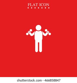 Man with dumbbells icon.