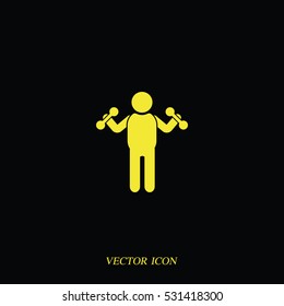 Man with dumbbells icon.