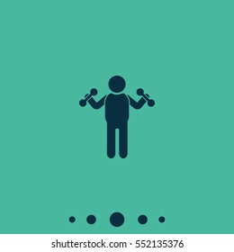 Man with dumbbells icon.