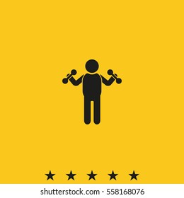 Man with dumbbells icon.