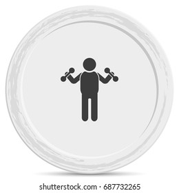 Man with dumbbells icon.