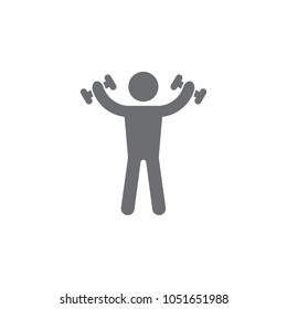 man with dumbbells icon. Simple element illustration. man with dumbbells symbol design template. Can be used for web and mobile on white background
