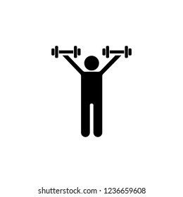 man with dumbbells illustration. Element of sport for mobile concept and web apps. Detailed man with dumbbells illustration can be used for web and mobile. Premium icon on white background