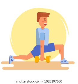 Man with dumbbells squats