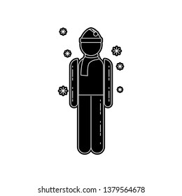 man during a snowfall icon. Element of Winter for mobile concept and web apps icon. Glyph, flat icon for website design and development, app development