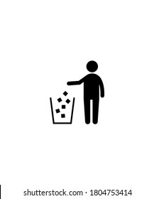 man with dust bin icon,vector best flat icon.