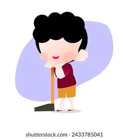 The man with dust pan 