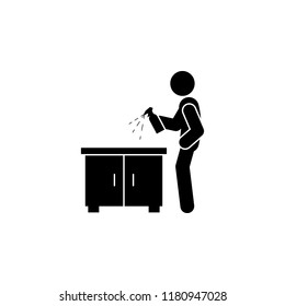 man dusting icon. Element of man cleaning icon for mobile concept and web apps. Glyph man dusting icon can be used for web and mobile
