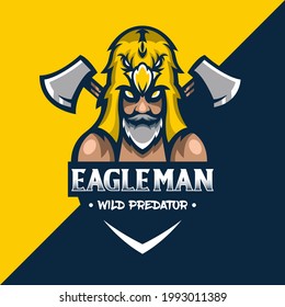 man eagle esport logo design. suitable for your game identity.