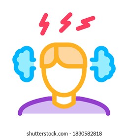 Man Ear Steam Icon Vector. Outline Man Ear Steam Sign. Isolated Contour Symbol Illustration