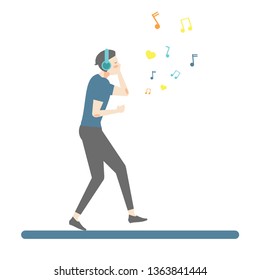 man with Earphone vector
