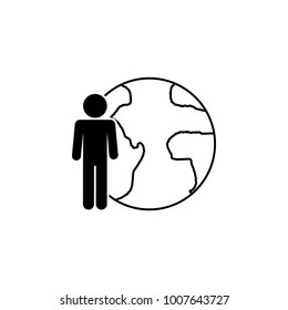 man and earth outline icon. Element for mobile concept and web apps. Thin line vector icon for website design and development, app development. Premium icon on white background