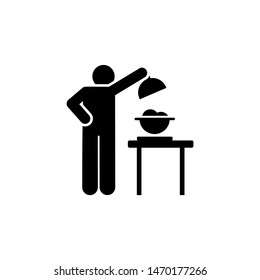 Man, eat, cook, kitchen icon. Element of daily routine icon