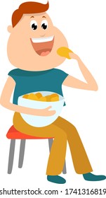 Chiapas alimentadas por hombres, ilustración, vector sobre fondo blanco