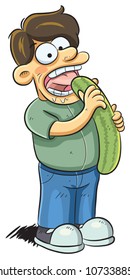 Man Eating Cucumber