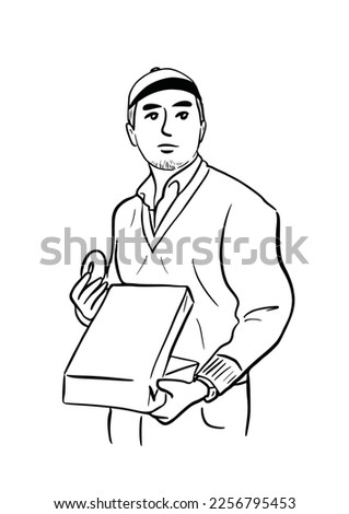 Man eating donuts he bought
happy people living in the city hand drawn line drawing