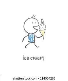 Man eating ice cream