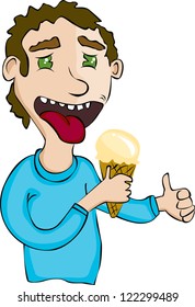 Man eating ice cream