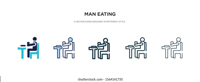 man eating icon in different style vector illustration. two colored and black man eating vector icons designed in filled, outline, line and stroke style can be used for web, mobile, ui