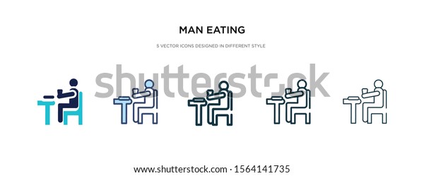Man Eating Icon Different Style Vector Stock Vector (Royalty Free ...