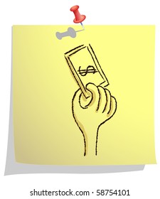 man eating money in mouth
