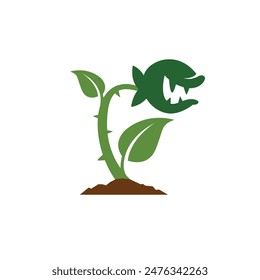 man eating plant abstract logo modern style