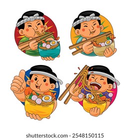 man eating ramen japan food