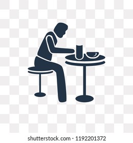 Man Eating vector icon isolated on transparent background, Man Eating transparency concept can be used web and mobile