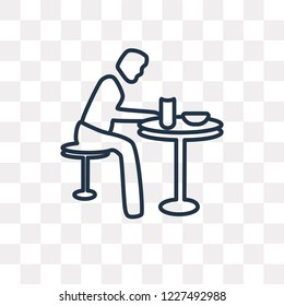 Man Eating vector outline icon isolated on transparent background, high quality linear Man Eating transparency concept can be used web and mobile