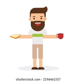 A man eats a very large sandwich.
