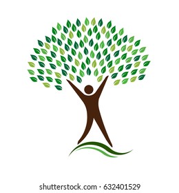 Man Eco Friendly Tree Logo Illustration
