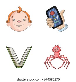 man, education and other web icon in cartoon style.communication, medicine icons in set collection.