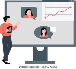 The man is efficiently performing employee ratio calculations, ensuring optimal staffing levels.