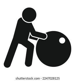 Man effort ball icon simple vector. Business work. Idea success