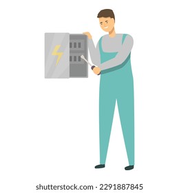 Man electric icon cartoon vector. House repair. Home person master
