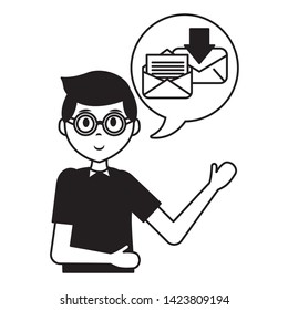 man email envelope talk bubble teacher day