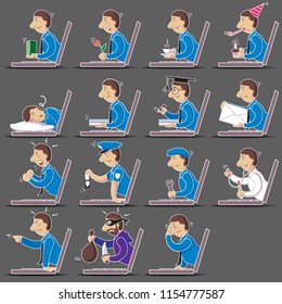 Man emoji set
