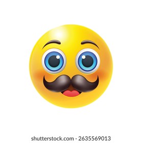 Ilustração do vetor emoji da face do homem isolada.