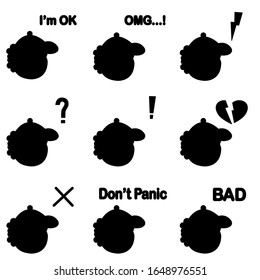 The Man Emotion or Expression set symbol icon. Silhouette vectors. Illustration design.
