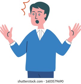 man emotion gesture simple illustration