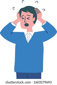 man emotion gesture simple illustration