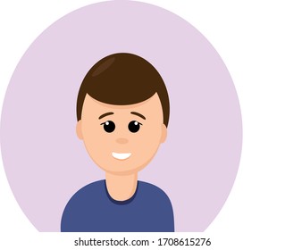 man with emotion joy, laughing in a flat style. vector graphic. element for design sticker, icon, poster, card boy avatar