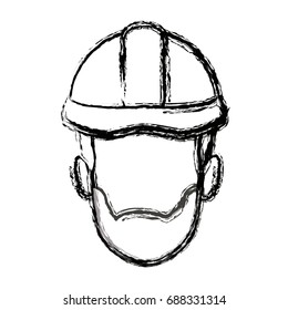 man employee face person character work