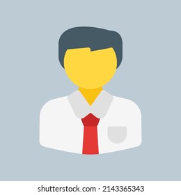 Man employee icon in flat style, use for website mobile app presentation