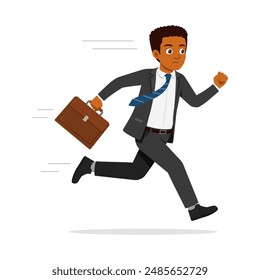 man employee run because of deadline time