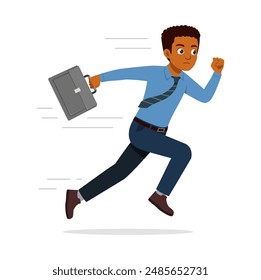 man employee run because of deadline time