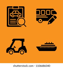 man, engine, design and wrench icons set. Vector illustration for web and design